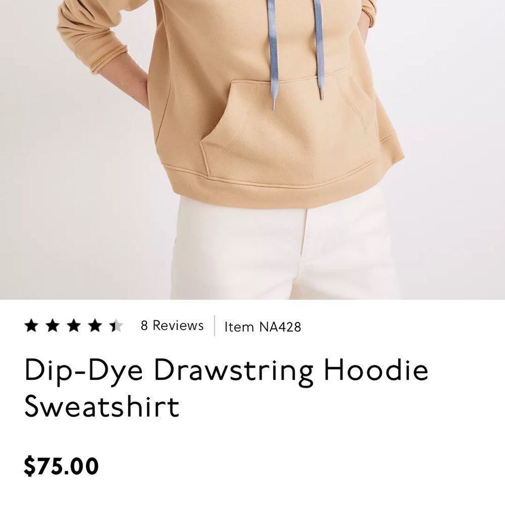 NWT Madewell dropped shoulder hoodie desert dune M - Picture 5 of 9